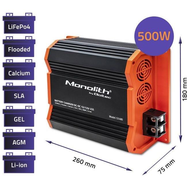 Thumbnail - Qoltec, Spannungswandler, 52480 DC/DC charger for LiFePO4