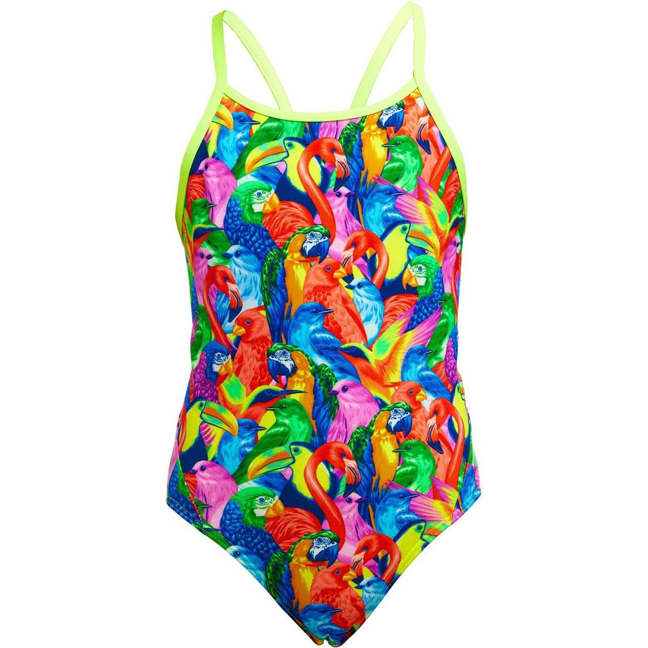 Funkita, Mädchen, Badeanzug, Girl's Diamond Back One Piece Bright Birds, Mehrfarbig, (152)
