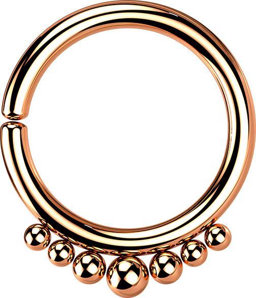 Immagine prodotto Star Piercing Anello Micro Piercing oro rosa sette palline (senza ottone, Acciaio chirurgico 316L)