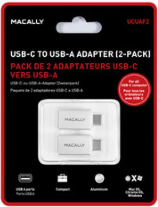 Image du produit Macally 2er Pack USB Typ-C zu (USB-A, 3.10 cm)