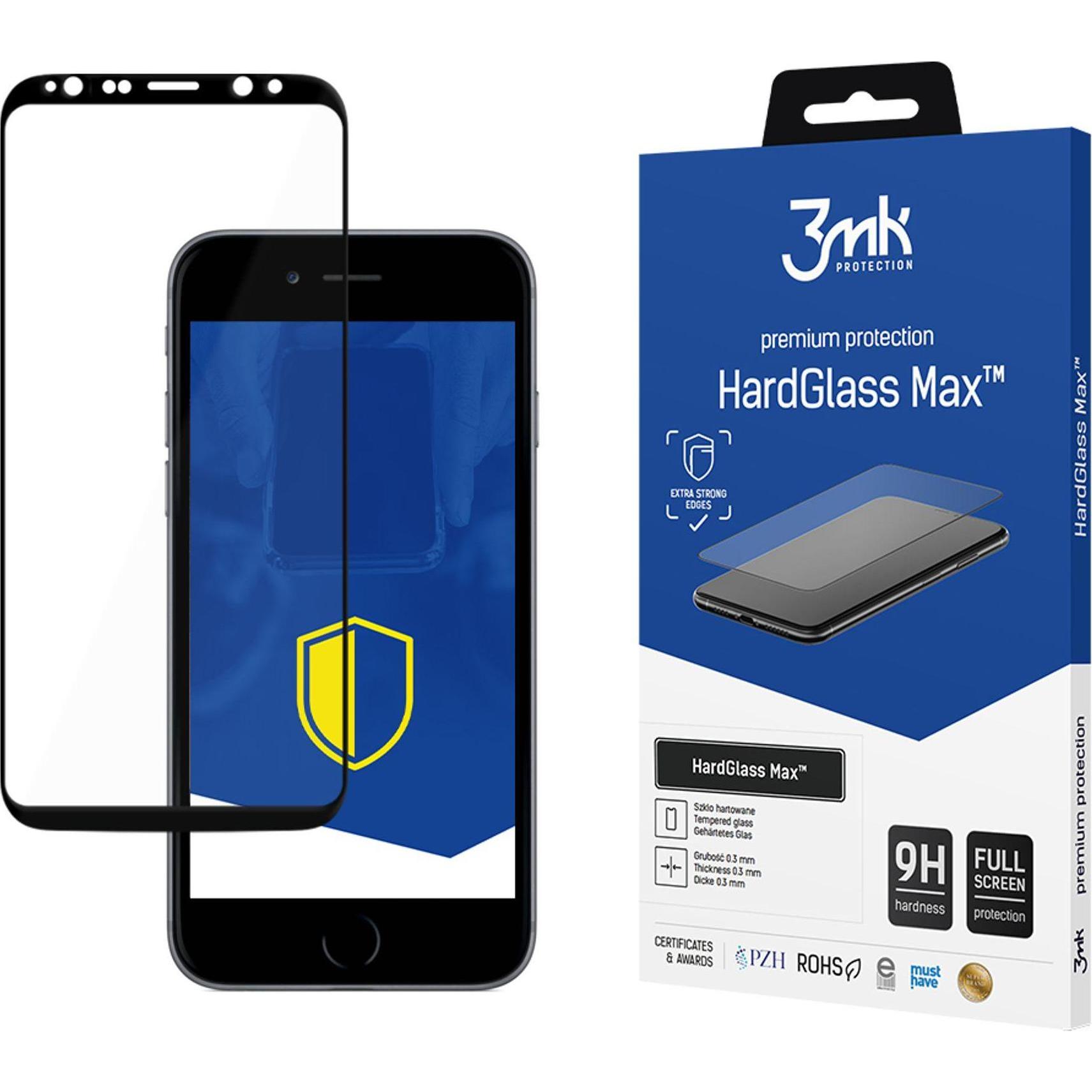 3MK HardGlass Max for Samsung Galaxy S8 Plus black frame (1 Stück, Samsung Galaxy S21), Smartphone Schutzfolie, Schwarz