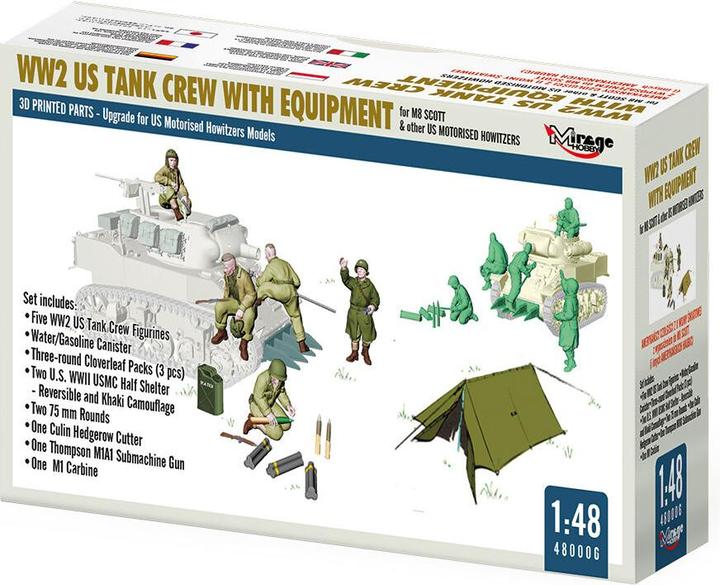 Produktbild Mirage Hobby WW2 US TANK CREW WITH EQUIPMENT for M8 SCOTT & other US MOTORISED HOWITZERS