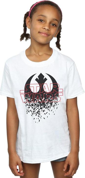Actual product image Star Wars Girls The Last Jedi Shattered Emblem Cotton T-Shirt (140, 146)
