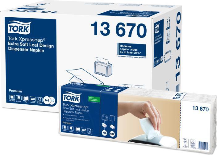 Produktbild Tork 13670, White, Monochromatic, 330 mm, 213 mm, 540 mm, 98 mm (500 Stk., 21.30 x 33 cm)