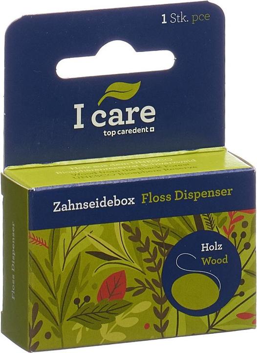 Actual product image Top Caredent Wood floss box with natural floss cardamom & beeswax (25 m)