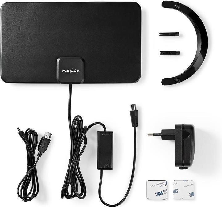 Actual product image Nedis Indoor antenna | Active | FM / UHF / VHF | Reception range: 0-25 km | LTE700 | Gain dBi (b (Indoor antenna, 26 dB, UKW / MW / LW)