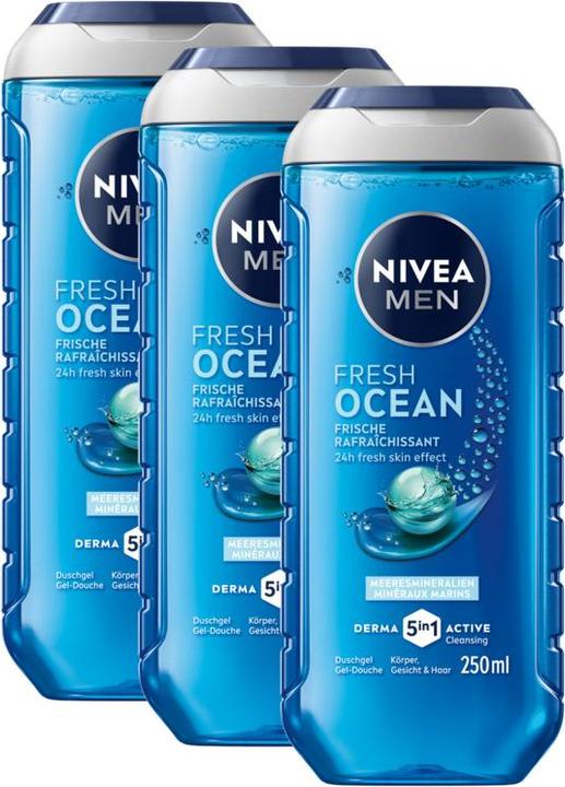 Produktbild NIVEA MEN Fresh Ocean Pflegedusche Trio (750 ml)