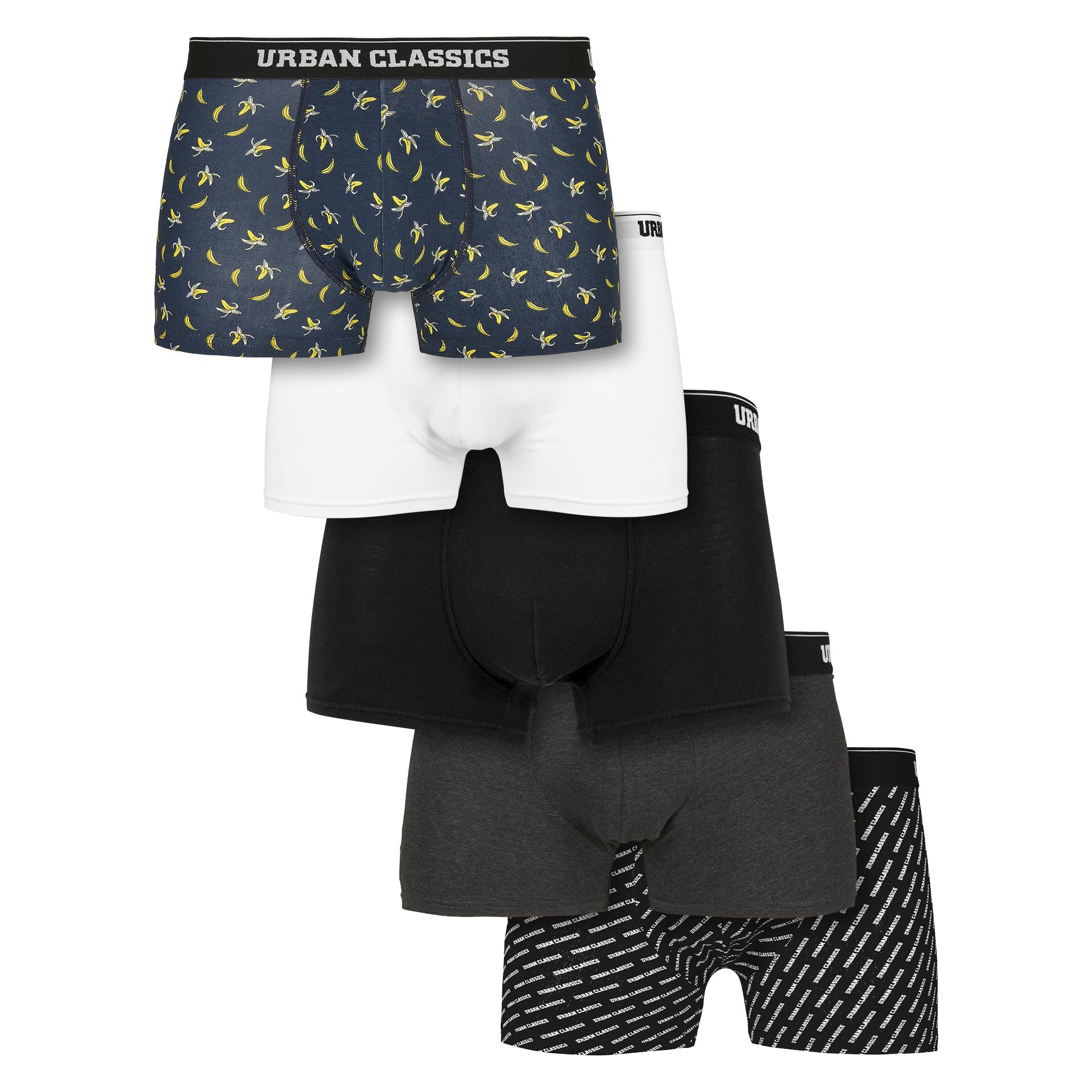 Urban Classics, Herren, Unterhosen, Boxer Shorts 5-Pack, Mehrfarbig, (3XL, 5er Pack)