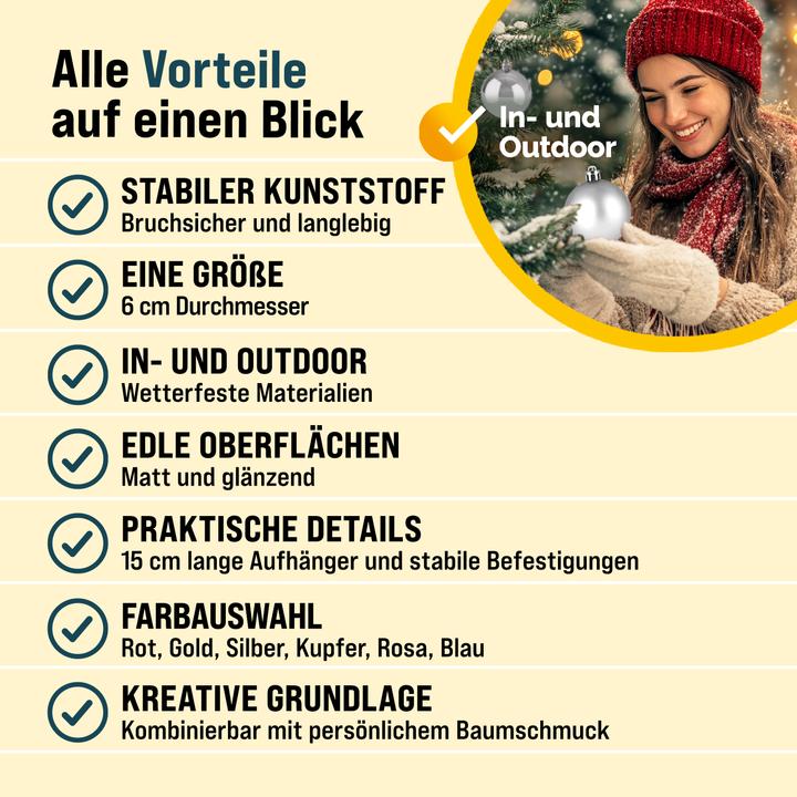 Image du produit Deuba 54pcs Boules d'arbre de Noël (54 -pièce)
