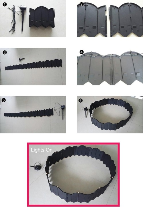 Produktbild HTI-Living Beeteinfassung 1000 cm Zierzaun Cloud mit Beleuchtung (1008 cm)