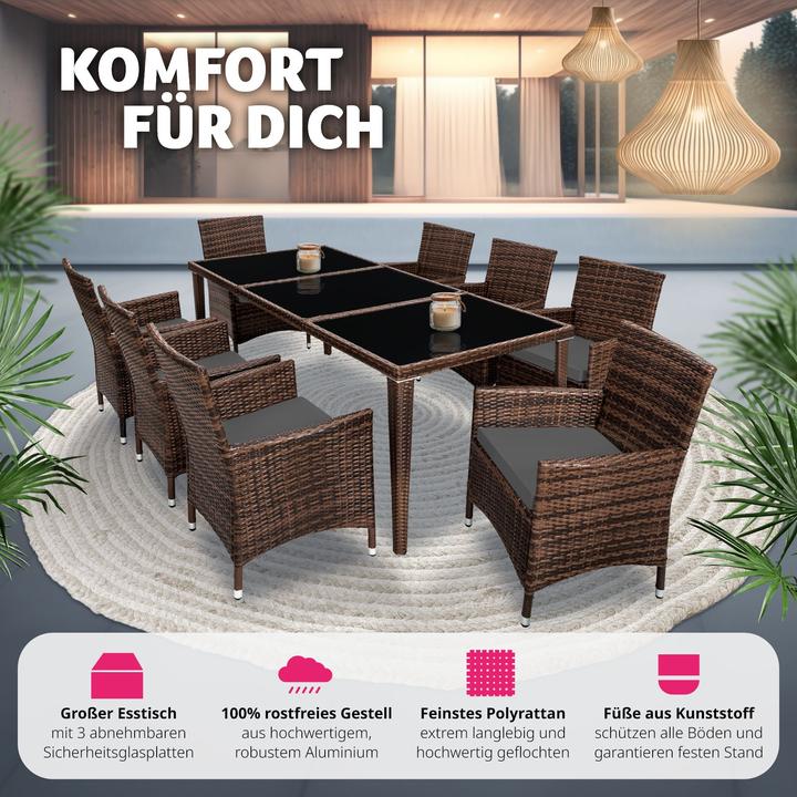 Produktbild tectake Rattan Sitzgruppe Monaco mit Schutzhülle