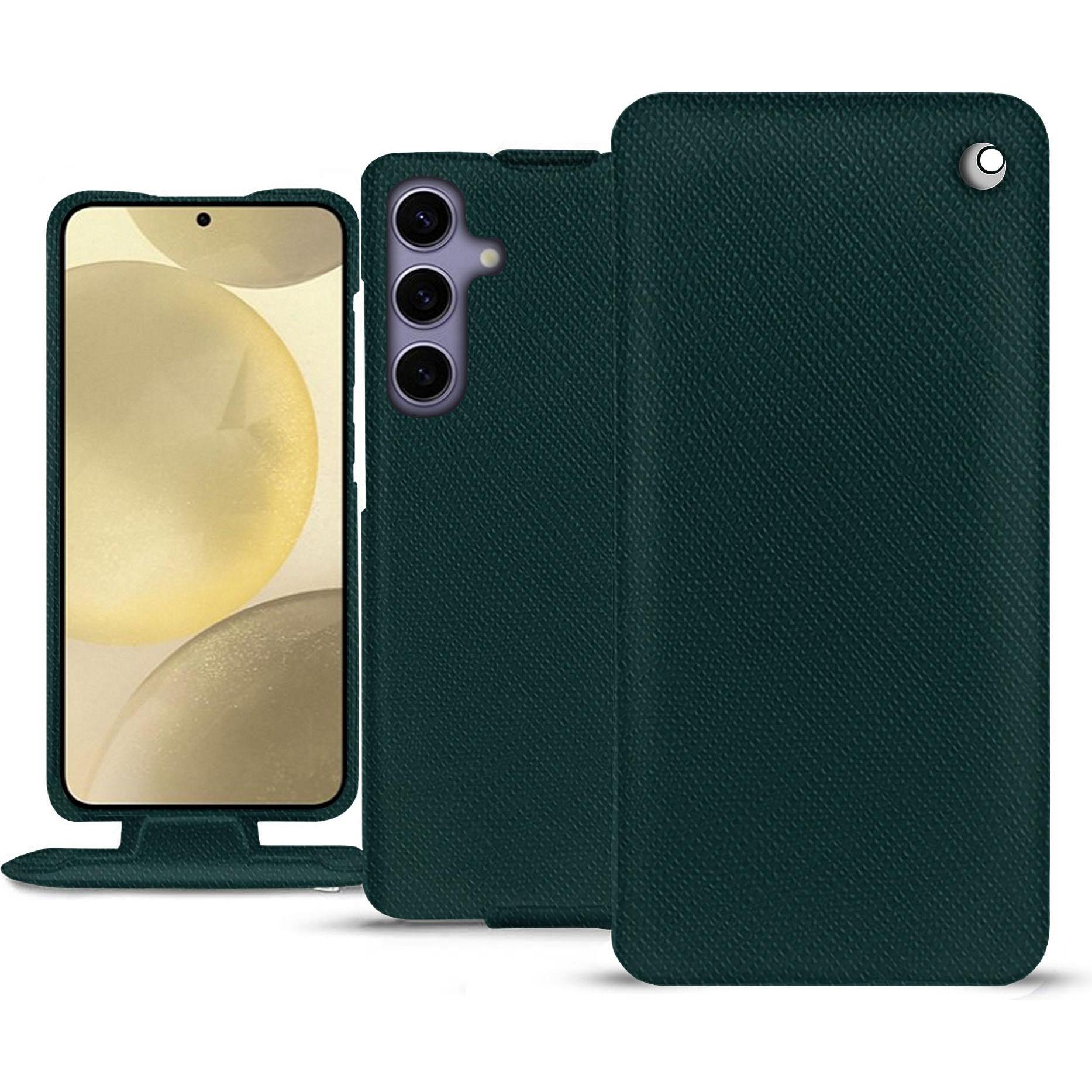 Noreve Lederschutzhülle vertikal (Samsung Galaxy S24+), Smartphone Hülle, Grün