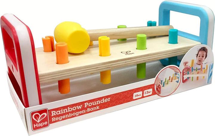 Actual product image Hape Rainbow knocking bench