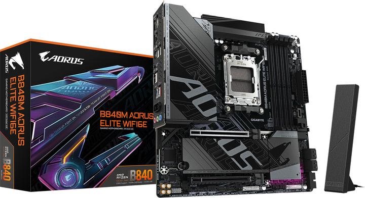 Produktbild Gigabyte B840M AORUS ELITE WIFI6E (AM5, AMD B840, mATX)