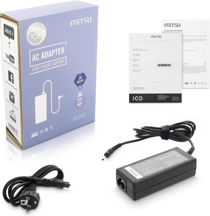 Immagine prodotto Mitsu caricabatterie per notebook 19v 3,42a 3,0x1,1 - acer (65 W)
