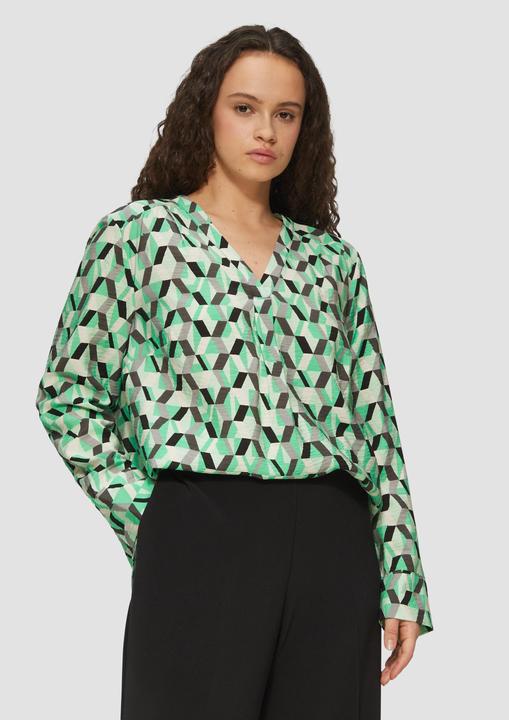 Produktbild s.Oliver Bluse Strukturierte Bluse mit All-over-Print (46)