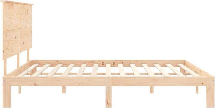 Image du produit vidaXL Massivholzbett mit Kopfteil Weiss 4FT6 Double (135 x 190 cm)