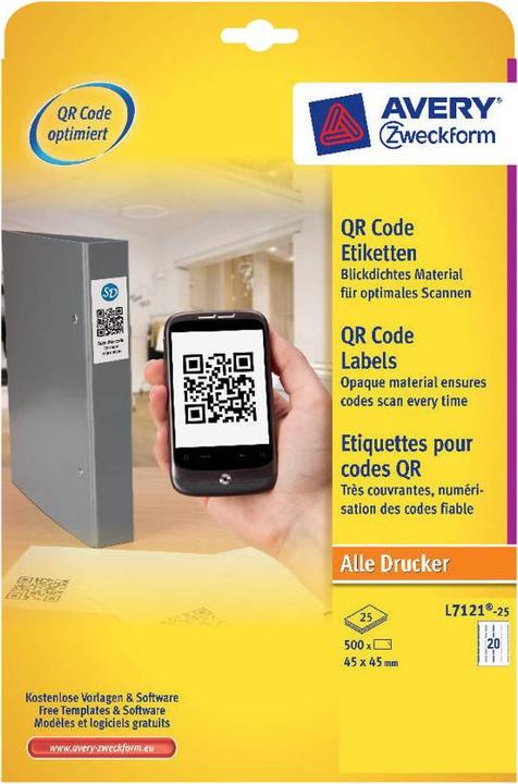 Actual product image Avery QR code labels