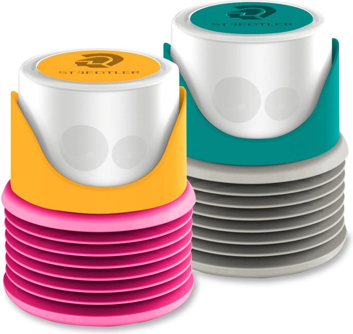 Actual product image Staedtler Double sharpening box TWIST & CLOSE, display of 8 Plastic case with bellows as container for spit