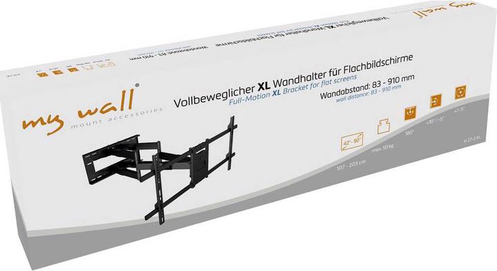 Immagine prodotto myWall Supporto da parete per TV Full Motion XL per TV LCD (Muro, 80", 50 kg)