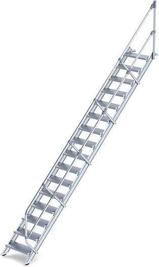 Produktbild Munk Treppe 45° Stufenbreite 600 mm 16 Stufen Aluminium geriffelt (Trittleiter, 60 cm)