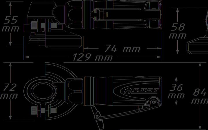 Immagine prodotto HAZET Mini smerigliatrice angolare 9033M-7 (59 mm)