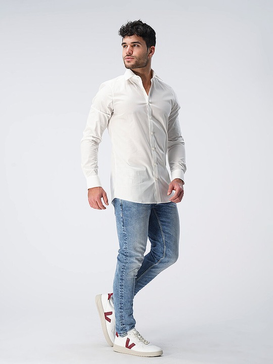 Produktbild Olymp Hemd Level Five, body fit weiss 1/1, Gr.41, Armlänge 69cm (41)