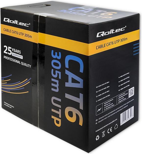 Immagine prodotto Qoltec Cavo UTP | CAT6 | 305m | PCV szary (U/UTP, UTP, CAT6, 305 m)