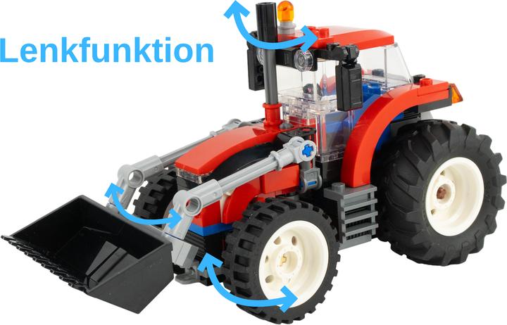 Produktbild LEGO Stein-Experte MOC Traktor mit Lenkung und Zapfwelle + 1 zufaellige Minifigur NEU! 1 Set