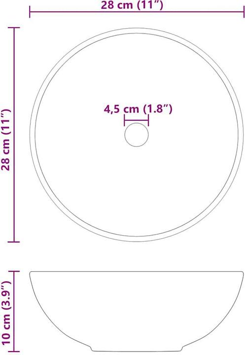 Actual product image vidaXL Waschbecken (280 mm, 280 mm)