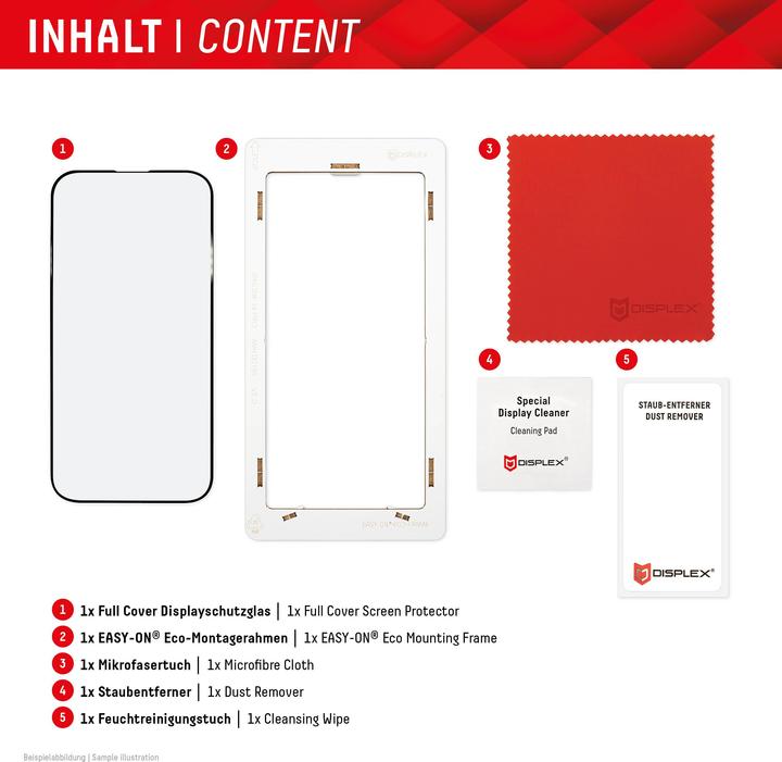 Produktbild Displex Real Glass, Full Cover Panzerglas (1 Stück, Xiaomi Redmi Note 12)