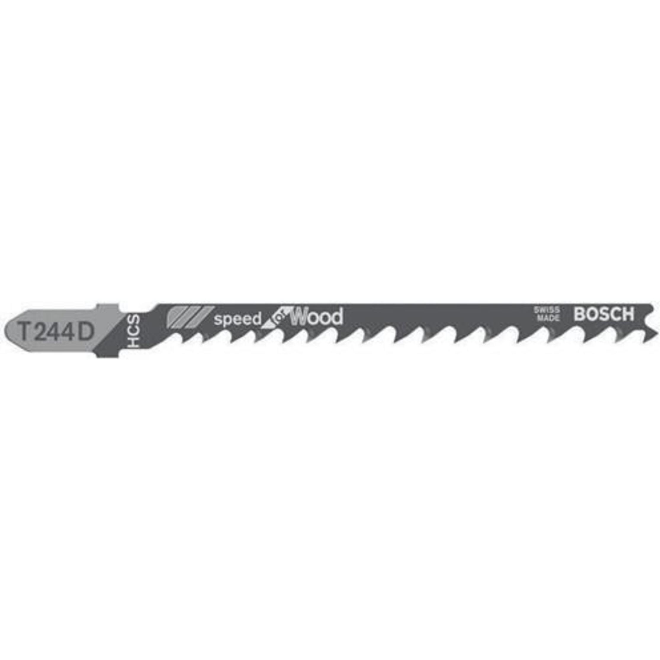Bosch Professional Zubehör, Sägeblatt, Stichsägeblatt T 244 D Speed for Wood, 100er-Pack