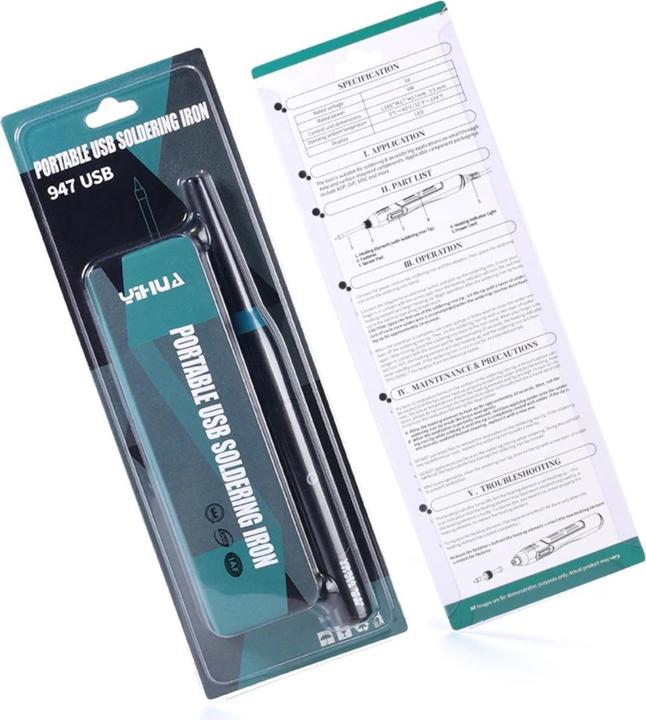 Actual product image Yihua 947 USB Soldering Iron 5V 9W