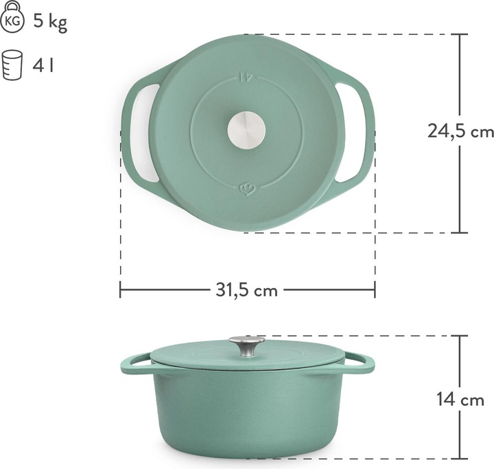 Actual product image Springlane Cocotte Clara 6L (28 cm, Casserole + Stewpot, Cast iron)
