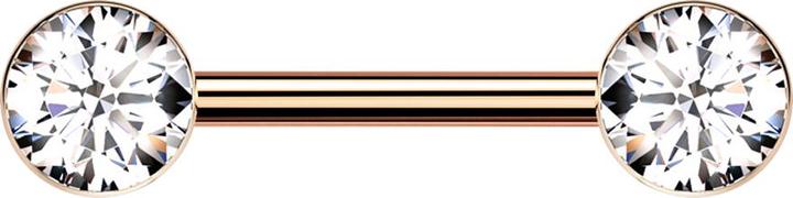 Immagine prodotto Star Piercing Barbell Threadless oro rosa con due emisferi oro rosa cristallo argento (Titanio, senza ottone)