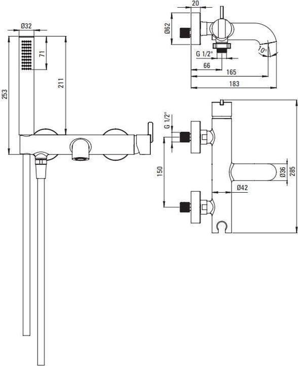Actual product image Deante Silia Bath Mixer With Shower Set Brg