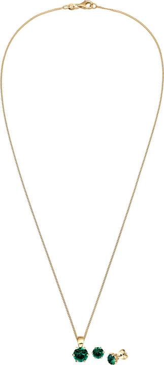 Produktbild Elli Schmuckset Kristalle Solitär Kette Ohrstecker 925 Silber (925er Sterling Silber)