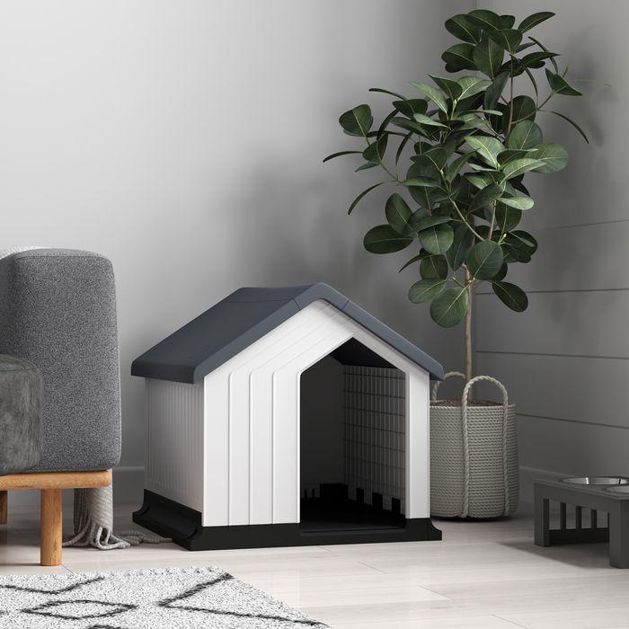 Immagine prodotto Swisshandel24 Cuccia per cani, resistente alle intemperie, con finestra e porta, per cani di piccola taglia fino (Cuccia per cani)