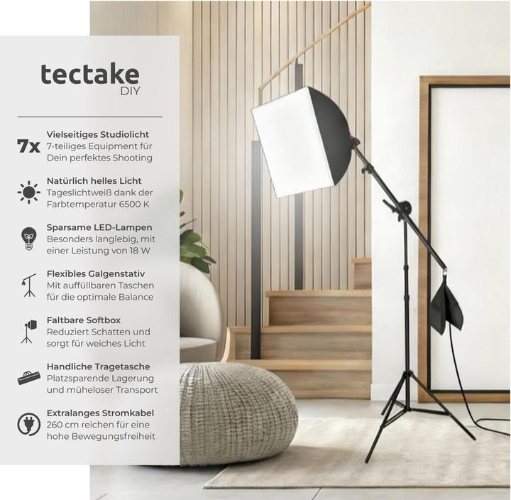 Immagine prodotto tectake Luce da studio con softbox, treppiede e borsa (Luce studio)