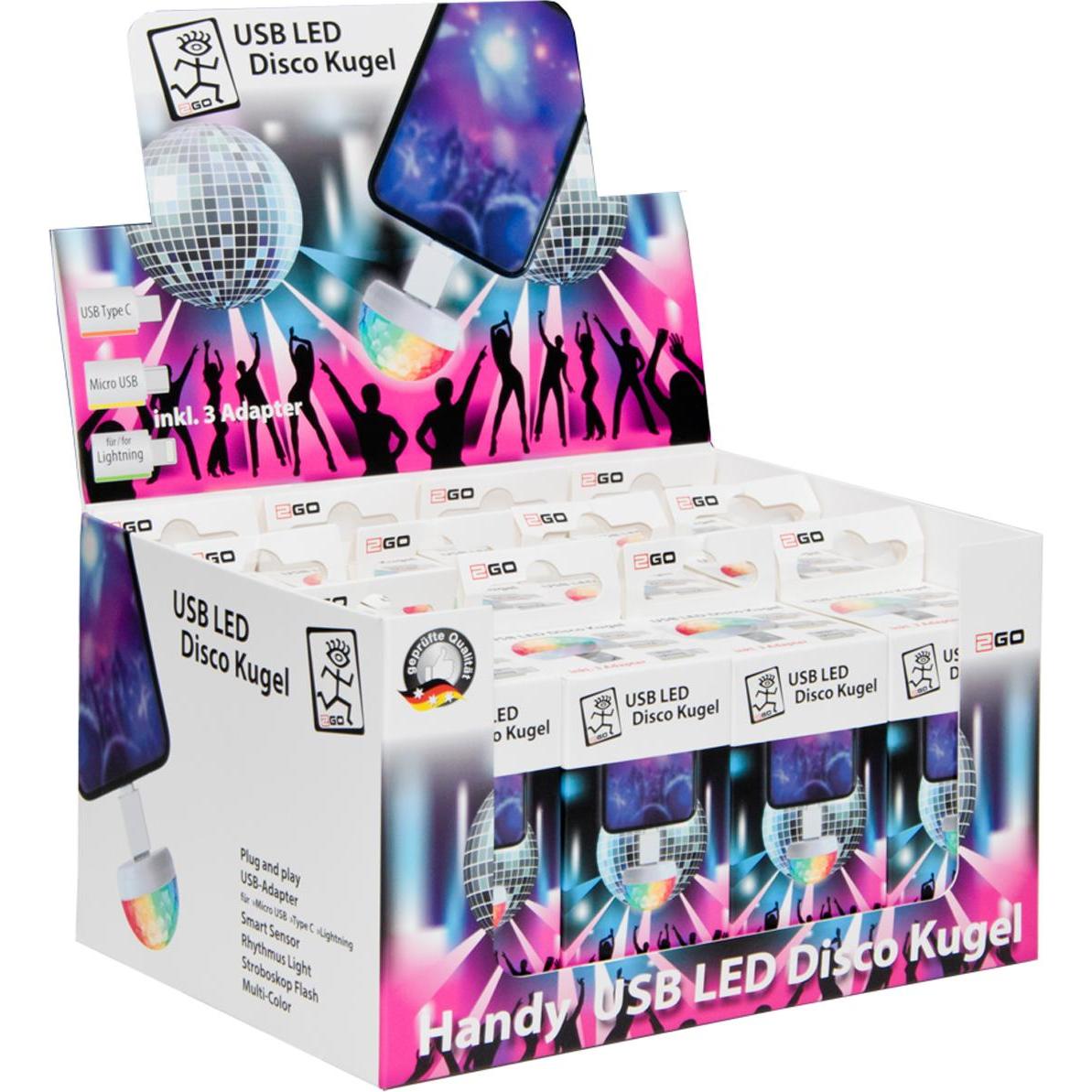 2GO Thekendisplay Discokugel 12 Stk. incl. 3 Adapter je Kug., Netzwerk Zubehör