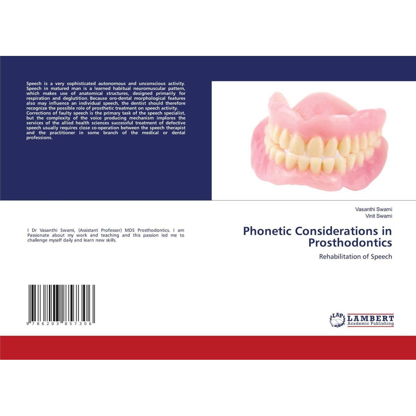 Phonetic Considerations in Prosthodontics, Fachbücher von Vasanthi Swami, Vinit Swami
