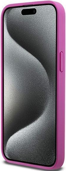 Actual product image DKNY DKHMP15XPSHRPSP iPhone 15 Pro Max 6.7" różowy/pink hardcase Leather Monogram Pattern Metal Logo (Apple iPhone 15 Pro Max)