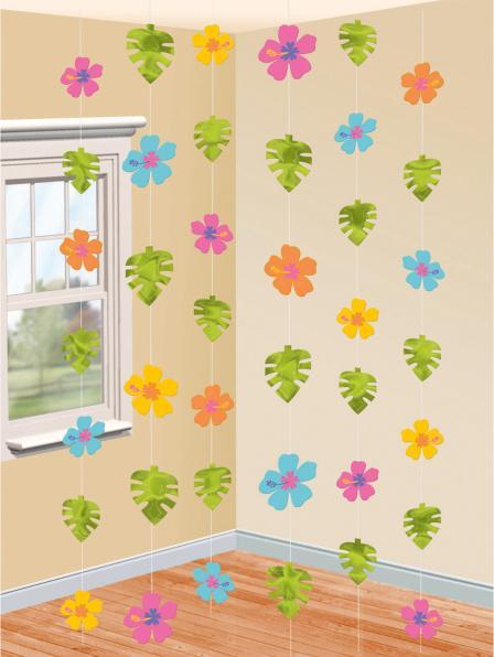 Produktbild Amscan 6 Deko-Hänger Hibiscus Folie 213 cm (12 Stück)