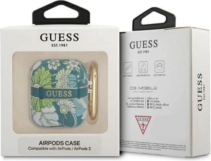 Productafbeelding Guess GUA2HHFLN AirPods hoes zielony/groen Flower Strap Collection (Hoofdtelefoon hoes)