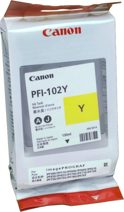 Actual product image Canon Pfi-102y (Y)