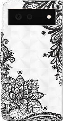 Produktbild Cover-Discount Google Pixel 6 - Etui Glitzer Effekt Blumen schwarz (Google Pixel 6)