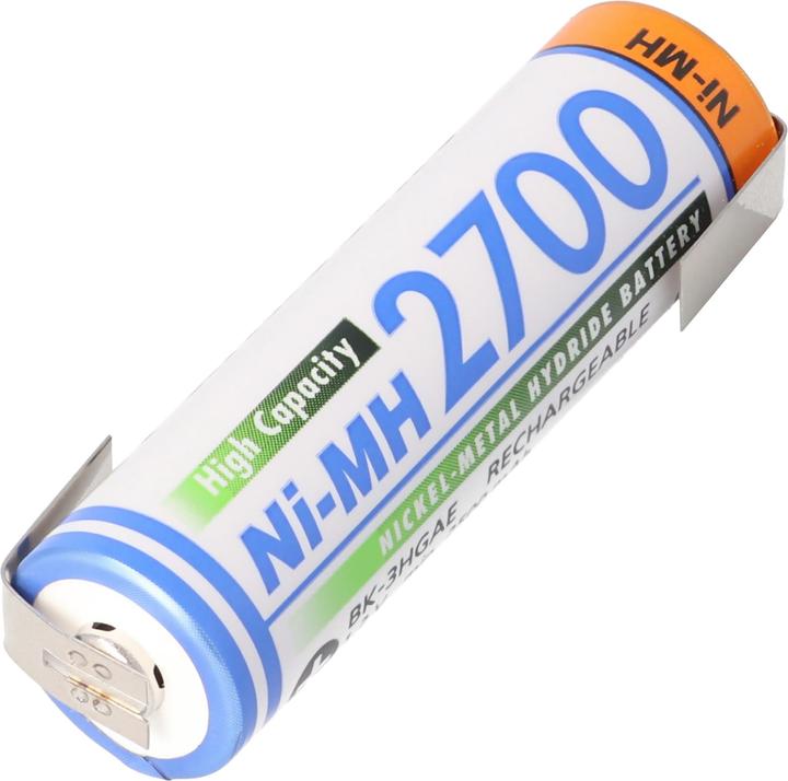 Actual product image Panasonic Akku Mignon AA NiMH, BK-3HGAE mit Lötfahne in Z-Form (1 pcs., AA, 2700 mAh)