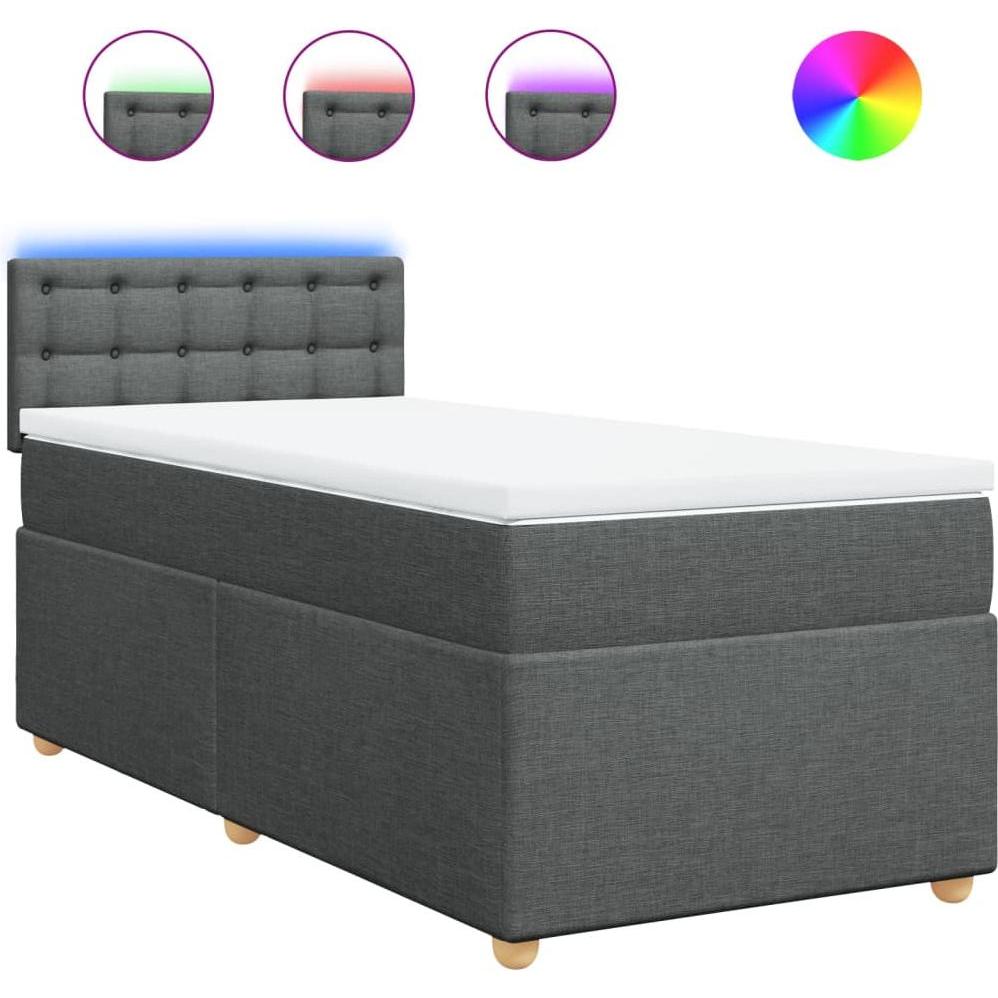Thumbnail - VidaXL, Bett, Bo x springbett mit Matratze 100 x 200 cm Stoff (100 x 200 cm)
