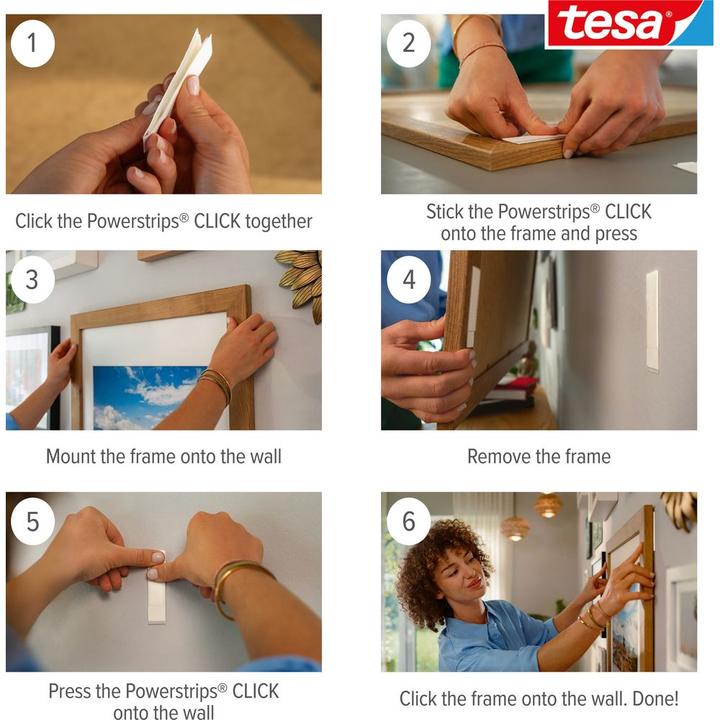 Image du produit tesa Powerstrips CLICK SMALL, 1.8kg, selbstkl. Klettband 4x2