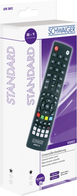 Image du produit Schwaiger Télécommande universelle 8 en 1 préréglée (Télécommande universelle, Infrarouge)